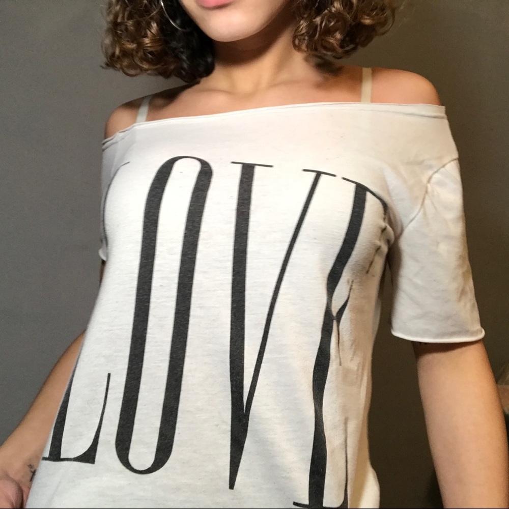 Love off shoulder shirt